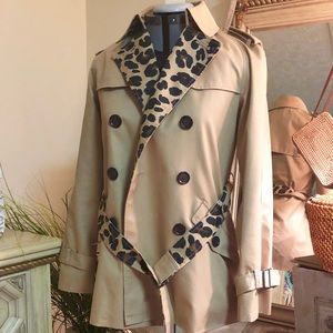 Coach leopard collar trench